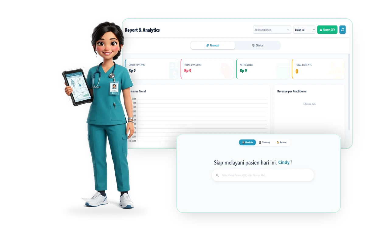 Plume RME Laporan Analitik dan Workspace Pasien